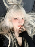 Load image into Gallery viewer, Halloween white wig Internet celebrity JK full hood female long straight hair European and American lolita girl group y2k light tide