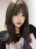 Load image into Gallery viewer, Kawakami Tomie cos wig female summer Internet celebrity Qi bangs full head cover black medium long hair natural Japanese hairstyle female