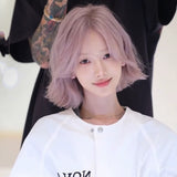 Load image into Gallery viewer, Japanese and Korean new wig female pink medium point short outer warped hair Lolita Internet celebrity whole top temperament full head cover