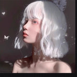 Load image into Gallery viewer, Soft girl LOLITA wig COS silver and white short curly hair Halloween fake hair realistic fashion European and American style hair cover