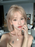 Load image into Gallery viewer, Wig female summer short hair beige new Bobo head age reduction shoulder imitation full real girl group full hood