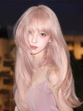 Load image into Gallery viewer, High-level wig female long hair new pink lolita Japanese Qi bangs long straight hair Internet celebrity daily full headgear