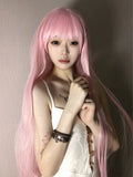Load image into Gallery viewer, Super long wig pink Mori photo long straight hair girl group JK Hong Kong style full head wig