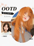 Load image into Gallery viewer, Wig Girl Air Bangs Royal Sister Wind Dirty Orange Long Straight Hair Muse Gossip Record Sakura Futaba cos Full Headgear