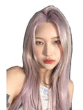 Load image into Gallery viewer, Korean Internet celebrity medium pink purple wig natural live streaming host JK girl group INS wind can be salt can be sweet long straight hair fashion