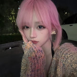 Load image into Gallery viewer, Wig full head cover female pink Korean Wendy short hair Internet celebrity age reduction clavicle hair invisible whole wig cover