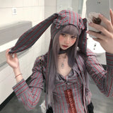 Load image into Gallery viewer, Daily super long wig gray purple Mori photo long straight hair girl group JK Hong Kong style full head wig