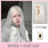 Load image into Gallery viewer, New Internet celebrity super long wig pink Mori photo long straight hair girl group JK Hong Kong style full head wig