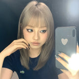 Load image into Gallery viewer, High-level wig gray-brown medium and long clavicle hair female full head cover cute COS Japanese light-colored broken hair whole top