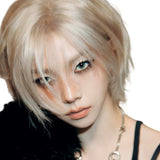 Load image into Gallery viewer, Short hair wig female full head cover Internet celebrity handsome T light gold shape men and women the same style Korean girl group retro millennial babes