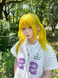 Load image into Gallery viewer, Lemon yellow long straight hair full top Yabi wig live streaming host girl group Internet celebrity girl group Japanese full head cover JK daily