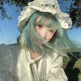 Load image into Gallery viewer, Halloween wig short hair female Bobo head mint green full head cover natural bangs bobo whole wig cover new