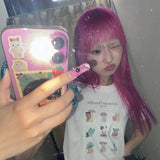Load image into Gallery viewer, Rose pink wig female long straight hair cute full hood full top girl group JK female long hair Y2K temperament lolita