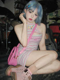 Load image into Gallery viewer, Small fry blue wig short hair full head female hottie y2k girl group Bobo head lolita light blue whole top