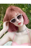Load image into Gallery viewer, Short hair wig female Japanese hairstyle gradual change pink lolita girl Bobo head round face simulation wig cover summer