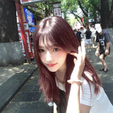 Load image into Gallery viewer, Autumn and winter white hair color pink brown wig female long hair Internet celebrity lolita daily jk broken bangs full headgear medium long hair