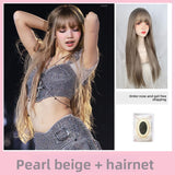 Load image into Gallery viewer, Wig comic female long straight hair Lisa same beige natural Lolita simulation human JK realistic full headgear female