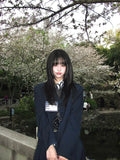Load image into Gallery viewer, Black wig female long hair new layered long straight hair round face lolita natural JK cute Shaoluo full headgear