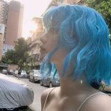 Load image into Gallery viewer, Sea Blue Short Curly Wig