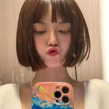Load image into Gallery viewer, Short hair wig one-size-fits-all Bobo head full head cover female bobo Qi bangs Dora sister head universal cos