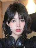 Load image into Gallery viewer, Seaweed Mi Same Korean Short Hair Wig Women's Full Headgear French Air Bangs Curly Hair Age Reducing Hairstyle Japanese