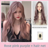 Load image into Gallery viewer, Pink wig female long straight hair y2k hottie full hood lolita lolita cos universal medium high level jk