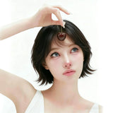 Load image into Gallery viewer, Japanese black natural high-level wig women's short hair two-dimensional COS warped head y2 daily k full wig