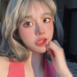 Load image into Gallery viewer, Gray wig short hair Internet celebrity lolita wool roll girl group Hong Kong style lazy simulation short curly hair full headgear