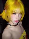 Load image into Gallery viewer, Lemon yellow wig Internet celebrity subculture short hair one size fits all cos Japanese lolita y2k hair