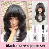 Load image into Gallery viewer, Japanese wig girl cute ancient Japanese level jellyfish head trim COS daily collarbone hair JK full head cover