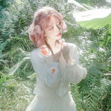 Load image into Gallery viewer, Cherry blossom pink wig female fluffy short curly hair full head cover Internet celebrity cute temperament lazy wind short age reduction roll universal