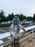 Load image into Gallery viewer, High-level wig female long hair new blue olita Japanese Qi bangs long straight hair Internet celebrity daily full headgear