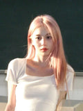 Load image into Gallery viewer, Female wig pink cos medium soft cute fashion long straight hair natural princess temperament trimming Internet celebrity hair cover