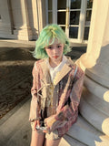Load image into Gallery viewer, Japanese mint green wig women's short hair full head cover short curly hair cos dopamine JK full wig cover