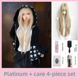 Load image into Gallery viewer, New product lengthened Internet celebrity subculture Y2K light platinum long straight hair high temperature silk high level Barbie full wig cover