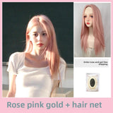 Load image into Gallery viewer, Female wig pink cos medium soft cute fashion long straight hair natural princess temperament trimming Internet celebrity hair cover