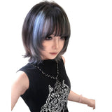 Load image into Gallery viewer, Subculture wig women short hair Siamese cat natural bangs new gradual change hair color sweet cool full head cover warped head