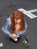 Load image into Gallery viewer, Halloween Internet celebrity long straight hair comic bangs JK wig female long dirty orange temperament natural matte long hair new