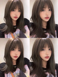 Load image into Gallery viewer, Kawakami Tomie cos wig female summer Internet celebrity Qi bangs full head cover black medium long hair natural Japanese hairstyle female