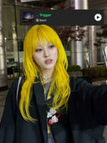 Load image into Gallery viewer, Japanese lemon yellow high-level cute wig female full head cover COS long straight soft sister Yabi full hair cover