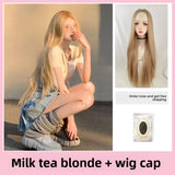 Load image into Gallery viewer, Super long medium wig blond Mori long straight hair girl group JK Hong Kong style full head wig