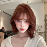 Load image into Gallery viewer, Wig female wendy Korean female high warp age reduction short hair daily repair Bobo head breathable whole head cover