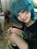 Load image into Gallery viewer, Hanni sea blue cute wig short hair female full hood halloween y2k hottie eversion reverse Japanese