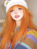 Load image into Gallery viewer, Wig Girl Air Bangs Royal Sister Wind Dirty Orange Long Straight Hair Muse Gossip Record Sakura Futaba cos Full Headgear