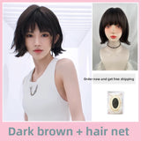 Load image into Gallery viewer, Ju Jingyi has the same wig, women's short hair, full head cover, age-reducing French air-feeling bangs, curly hair, age-reducing hairstyle.