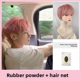 Load image into Gallery viewer, Wig men's short hair differential broken cover men's Korean version handsome rubber powder cos boys fluffy daily full head cover