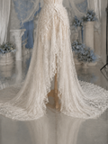 Load image into Gallery viewer, Alina Minimalist Satin Wedding Dress, Sleek Sheath Bridal Gown with Train image 2