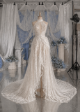 Load image into Gallery viewer, Alina Minimalist Satin Wedding Dress, Sleek Sheath Bridal Gown with Train image 3