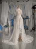Load image into Gallery viewer, Alina Minimalist Satin Wedding Dress, Sleek Sheath Bridal Gown with Train image 4