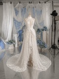 Load image into Gallery viewer, Alina Minimalist Satin Wedding Dress, Sleek Sheath Bridal Gown with Train image 7